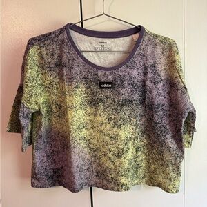 Adidas Women's Purple and Yellow Crop Top